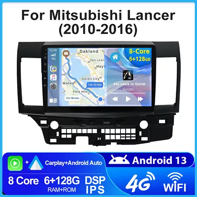 Car Radio For Mitsubishi Lancer 2010-2016 Android 13 GPS SAT USB 6+128G WIFI IPS • $240.99