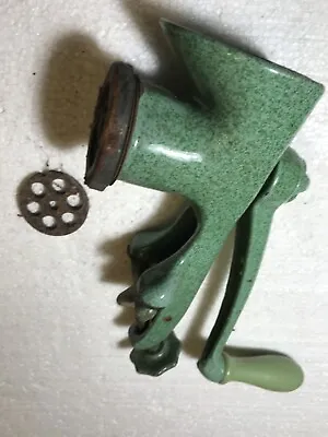 Harper 1000 Vintage Hand Mincer Cast Iron Mill Grinder Green Enamel  L.F. & C. • £1