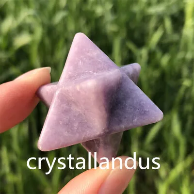 £9.49 • Buy 1pc Natural Purple Mica Merkaba Star Carved Quartz Crystal Pendant Reiki Gift