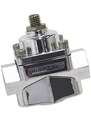 Aeroflow 2-Port Fuel Pressure Regulator 3/8 ORB 1-4 PSI Polished (AF49-4001P) • $94.10