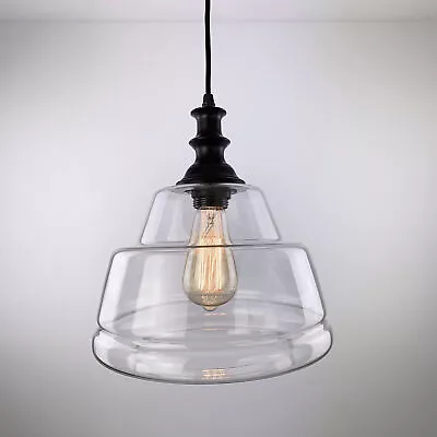 Modern Fashion Industrial Glass Shade Loft Cafe Pendant Light Ceiling Lamp New • £35.50