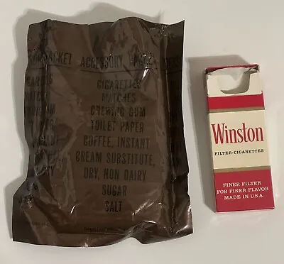Vintage Vietnam US Army C Ration Accessory Packet COMPLETE Pre ‘72 EMPTY Cig Box • $38