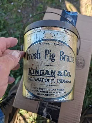 VINTAGE ADVERTISING CAN- Kingman&Co. Fresh Pig Brains • $25