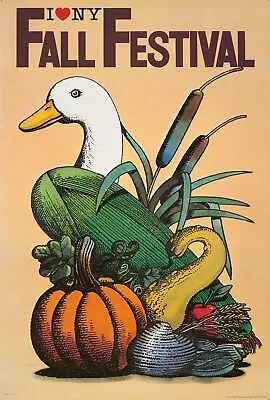 Original Vintage Poster Milton Glaser I Love New York Fall Festival 1980 Goose • $450