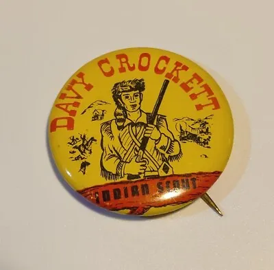 Vintage RARE 1950’s Davy Crockett Indian Scout Pin Pinback Button • $29.95