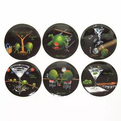 Santa Barbara Ceramic Coaster Set Of 6 Michael Godard Olive Art Complete Box • $75