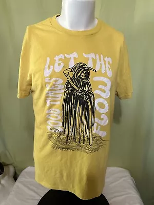 Cactus & Skull Grim Reaper Men's Yellow T Shirt Size Large • $12.98