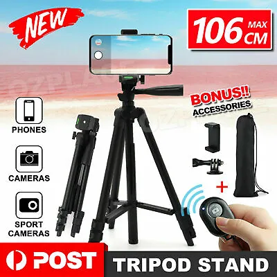 $15.95 • Buy Adjustable Camera Tripod Stand Phone Holder Mount For IPhone Samsung Travel AU