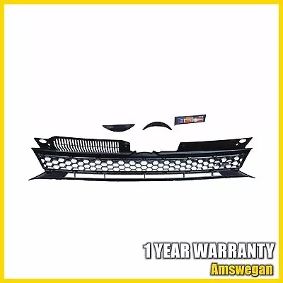 Front Black Badgeless Hex Mesh Grille FOR 10 11 12 13 14 VW MK6 GTI Golf • $45.66