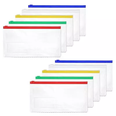 10 Pack Plastic Zip Envelope A6 Size Zipper Pouch With Label Pocket Assorted ... • $13.80