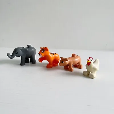 Lego Duplo Animal Figures Bulk Bundle Lot Of 4 Elephant Tiger Pig Chicken • $30