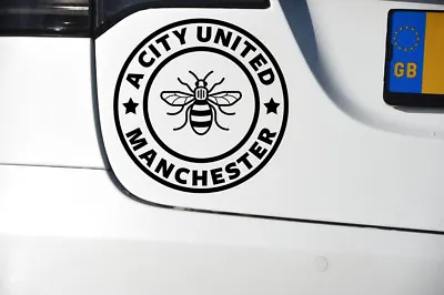 £2.94 • Buy Manchester Bee Car Sticker A City United Star Wall Windows Decal Vinyl I Luv MCR