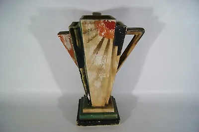 Art Deco Jug 9 Inches Sun Burst Myott ? Unmarked Interesting Design Unusual • £52.25