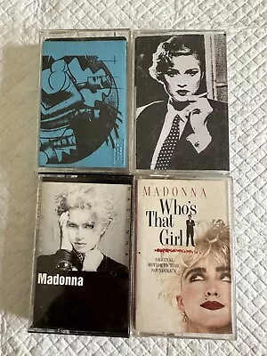 4 Madonna Cassette Lot 1983 Debut Who’s That Girl Virgin Tour Live 1985 Chicago • $19.95