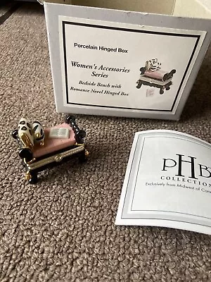 PHB Porcelain Hinged Box Bedside Bench With Novel Midwest Women’s Accessories • $28.99