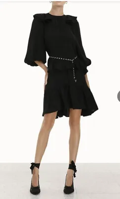 Zimmerman Frilled Black Dress Size 1 • $200