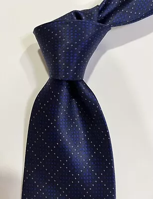 Stefano Ricci Tie Dark Blue Geometric Diamond Pattern Luxury Silk Tie 59 X 3.7 • $79