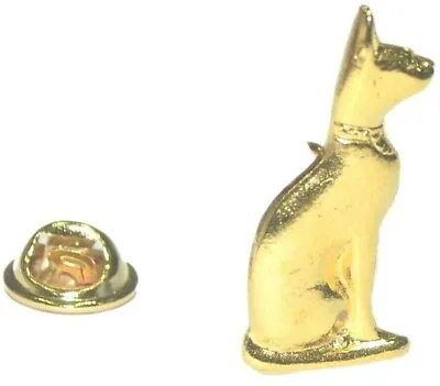 Egyptian Cat Badge Pin Gold Plated Egypt Bast Souvenir Gift Bastet Purse Charm • £4.49