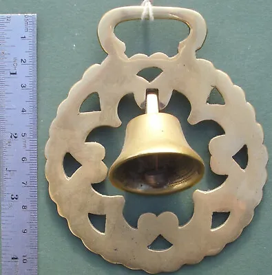 Horse Brass: Bell In Apple Core Frame Free P&P  Cast KB? • £12