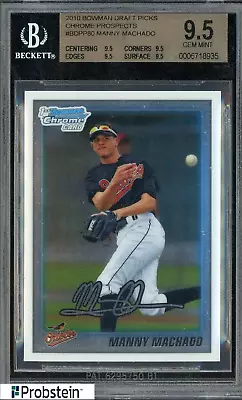 2010 Bowman Chrome Manny Machado Baltimore Orioles RC Rookie BGS 9.5 GEM MINT • $0.99