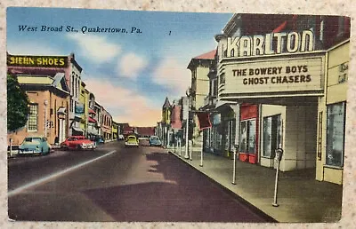 Postcard West Broad Street Quakertown Pa~ From North Penn Stamp Club • $3.99