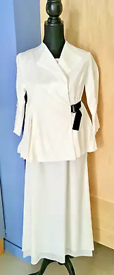 Elm Design Two Piece White Maxi Dress & Jacket - Size XS-S • $139