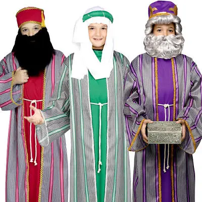 3 Wise Men Kids Fancy Dress Christmas Nativity Play Xmas Boys Childrens Costumes • £8.99