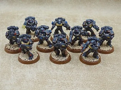 40k Space Marines TACTICAL SQUAD 10 Figures Painted GW 04732 • £20