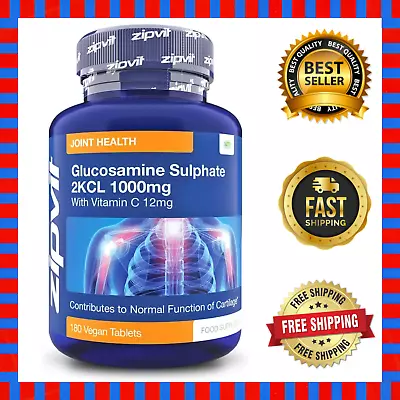 Glucosamine 2kcl 1000mg With Vitamin C 180 Vegan Glucosamine Sulphate Tablets • £10.49