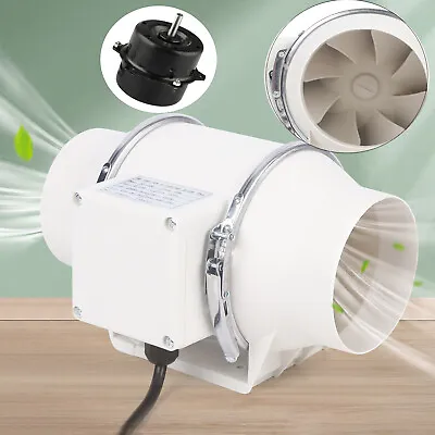 220m³/h 4 Inch Inline Duct Fans Ventilation Vent Exhaust Blower Air Circulation • $41