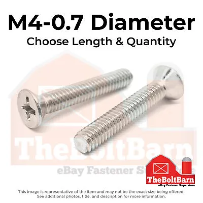 M4-0.7 Stainless Phillips Flat Head Machine Screws (Choose Length & Qty) • $7.50