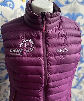 Rab Purple Microlight Vest Womens UK 10 Down Filled Gilet Walking Layering • £30