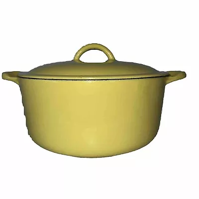 Vintage Descoware Cast Iron Enamel Yellow Dutch Oven Belgium FE 8 2-D 4qt • $50.88