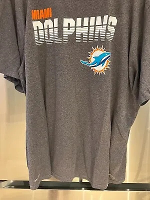 Miami Dolphins  Team Issued Grey  Short Sleeve  Nike Dri Fit T Shirt 4xl XXXXL • $22.39