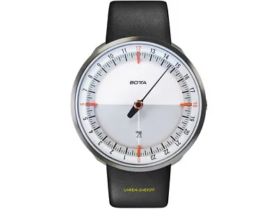 Botta Uno 24 White Orange 45 MM 24 Hours Titan Designer Watch Hand Watch Date • £356.13
