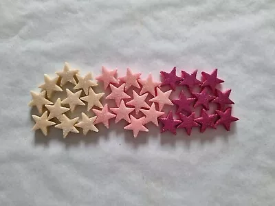 30 Glittery Pink Mix Stars - Edible Sugar Cake Decorations / Toppers • £4.95