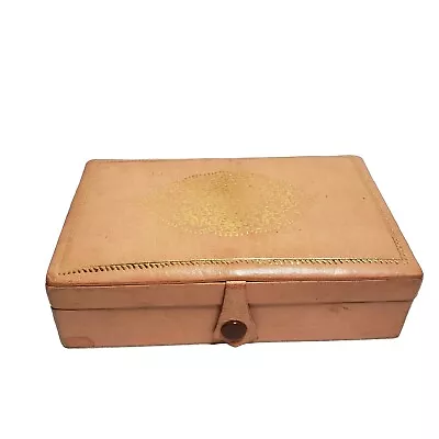 Vintage Leather With Brown Velvet Travel Jewelry Box  • $9.99