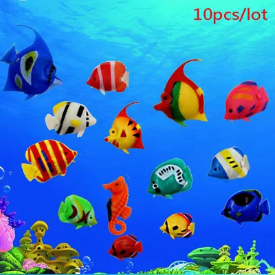 10pcs Aquarium Fish Tank Artificial Fake Floating Fish Pet Decor Ornaments$x • $6.84