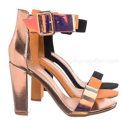 $29.97 • Buy Mania16 Classic Chunky Block High Heel Sandal - Women Ankle Strap Open Toe Shoe