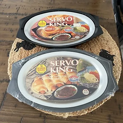 2 Nordic Ware Servo King Metal Platter With Insulating Server Sizzling Hot NEW • $15