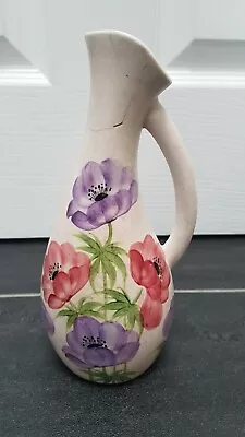 Antique / Vintage Pottery E Radford England Handpainted Jug Vase Anemone Design • £7