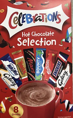 £5.50 • Buy 1x 200g Celebrations Hot Chocolate Selection Bounty Mars Galaxy Twix 8 Sachets