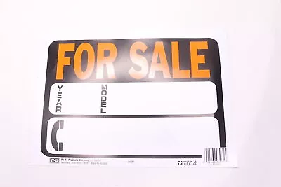 Hy-Ko Auto/Boat For Sale Plastic Sign Orange/Black 8.5  X 12  A03031 • $2.38