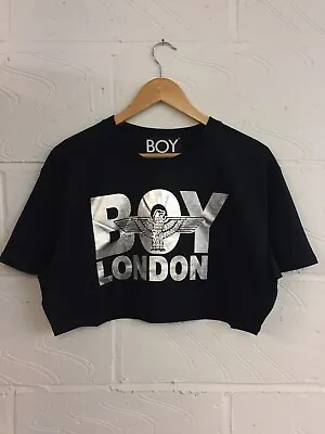 £9 • Buy Boy London Crop Top Silver Sizes Xs - L Vintage Designer Selfridges Punk Rihanna