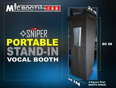 The Ultimate Acoustic Portable Stand-In Vocal Booth  W/ Light & Door  • $398.95