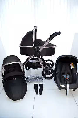 Egg Diamond Black Limited Edition Pramcarrycot & Maxi Cosi Pebble Plus Car Seat • £550