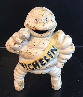 Vintage Michelin Man Bibendum Heavy Cast Iron Money Box Figurine 5.5” High • £30