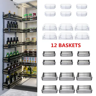 Large Pull Out Larder 12pcs Basket Kitchen Cabinet Cupboard Organiser Soft Close • £219.95