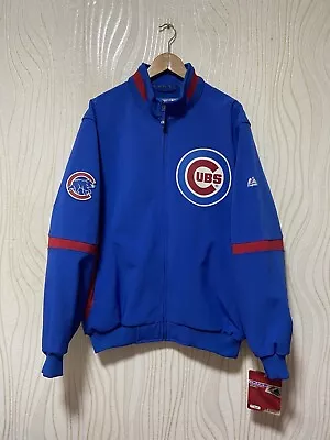 CHICAGO CUBS BASEBALL JACKET THERMA BASE MAJESTIC Sz XL MEN • $149.99