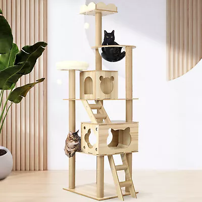 Alopet Cat Tree Scratching Post Scratcher Tower Wood Condo House Bed Large 190CM • $141.01